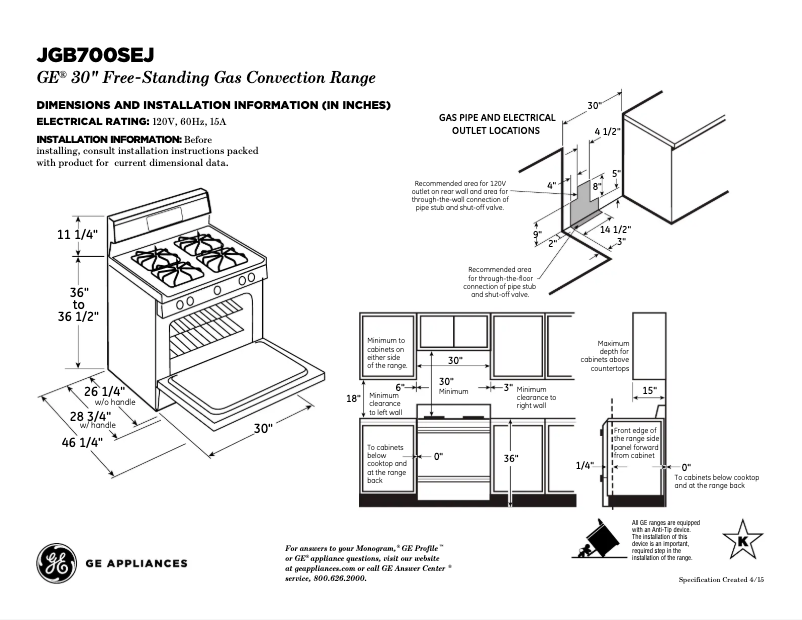 Image de la première page du manuel de l'appareil JGB700SEJSS