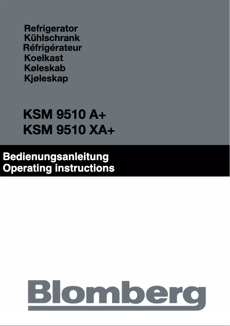 Page 1 de la notice Manuel utilisateur Blomberg KSM 9510 X A