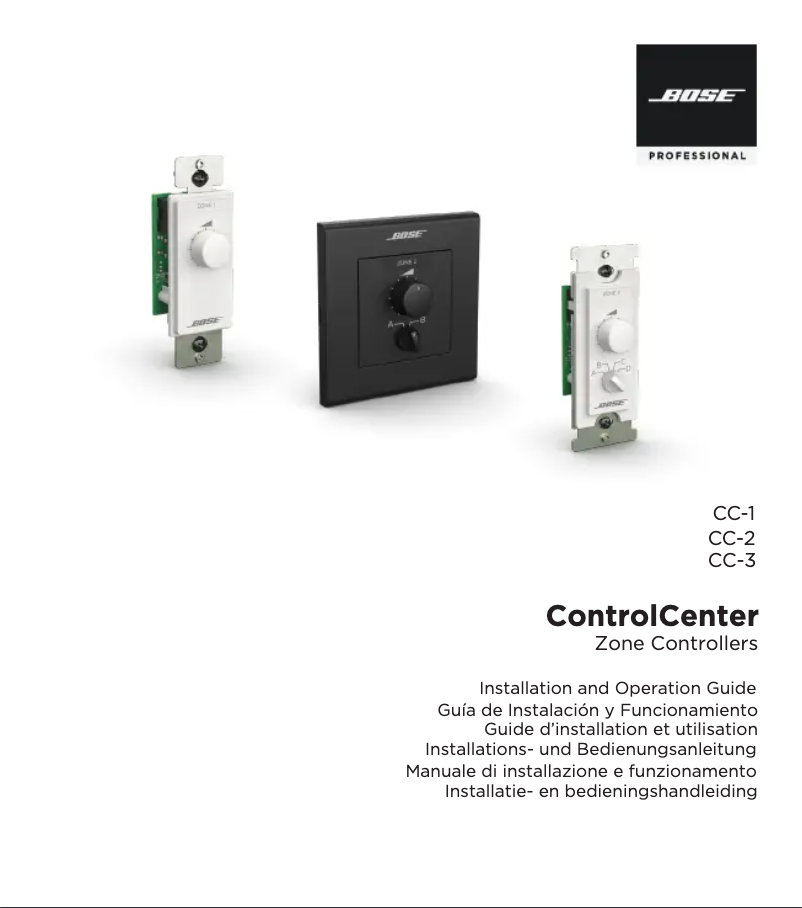 Page 1 de la notice Manuel utilisateur Bose ControlCenter CC-1