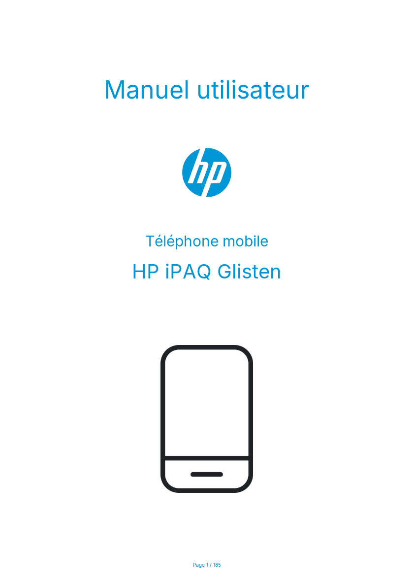 Image de la première page du manuel de l'appareil iPAQ Glisten