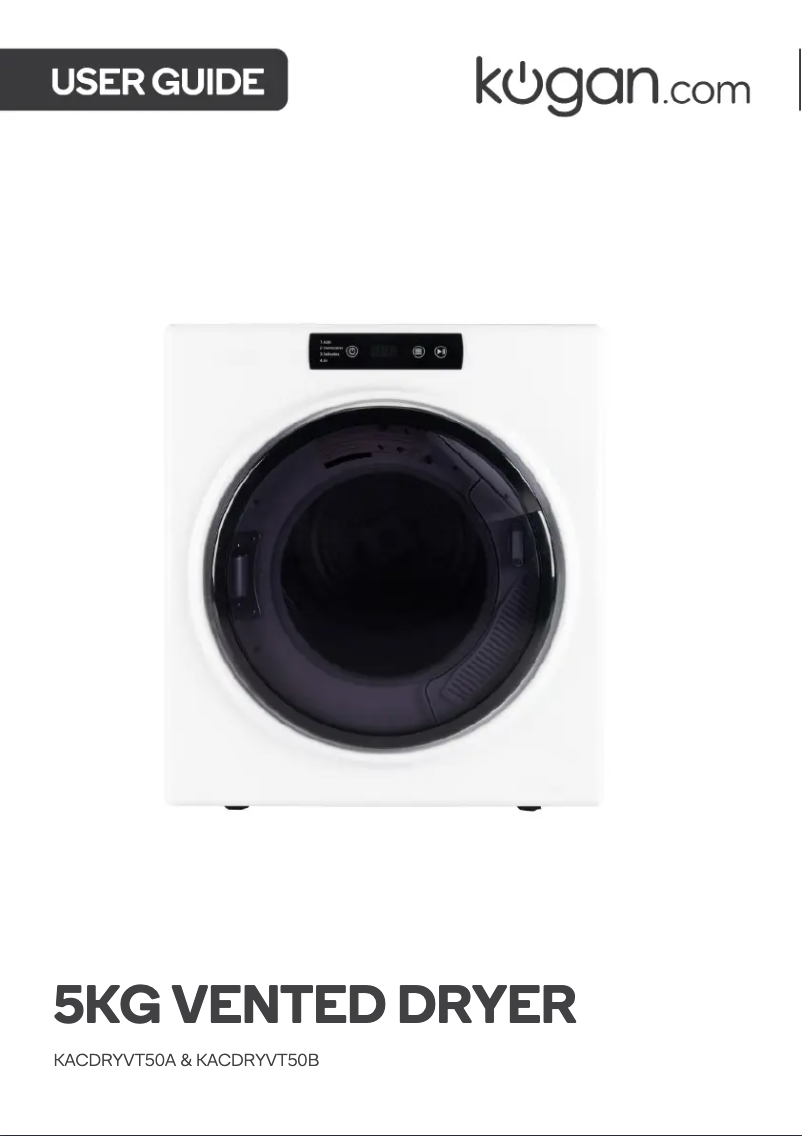 Page 1 de la notice Manuel utilisateur Kogan KACDRYVT50B