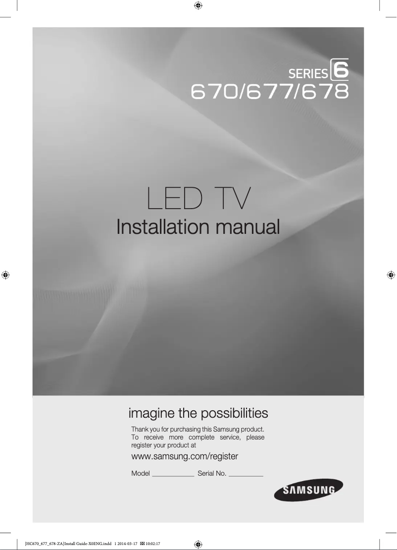 Page n°1 - Manuel utilisateur Samsung HG40NC670DF