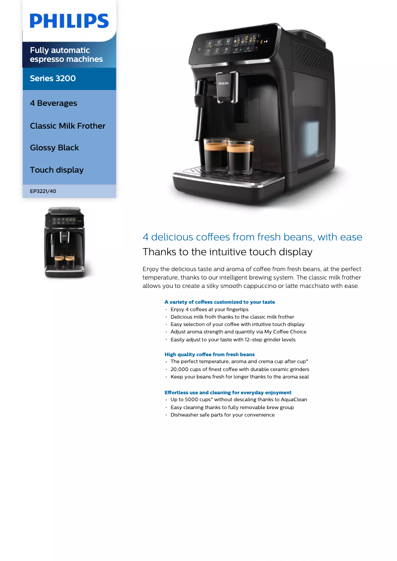 Image de la première page du manuel de l'appareil Series 3200 EP3221