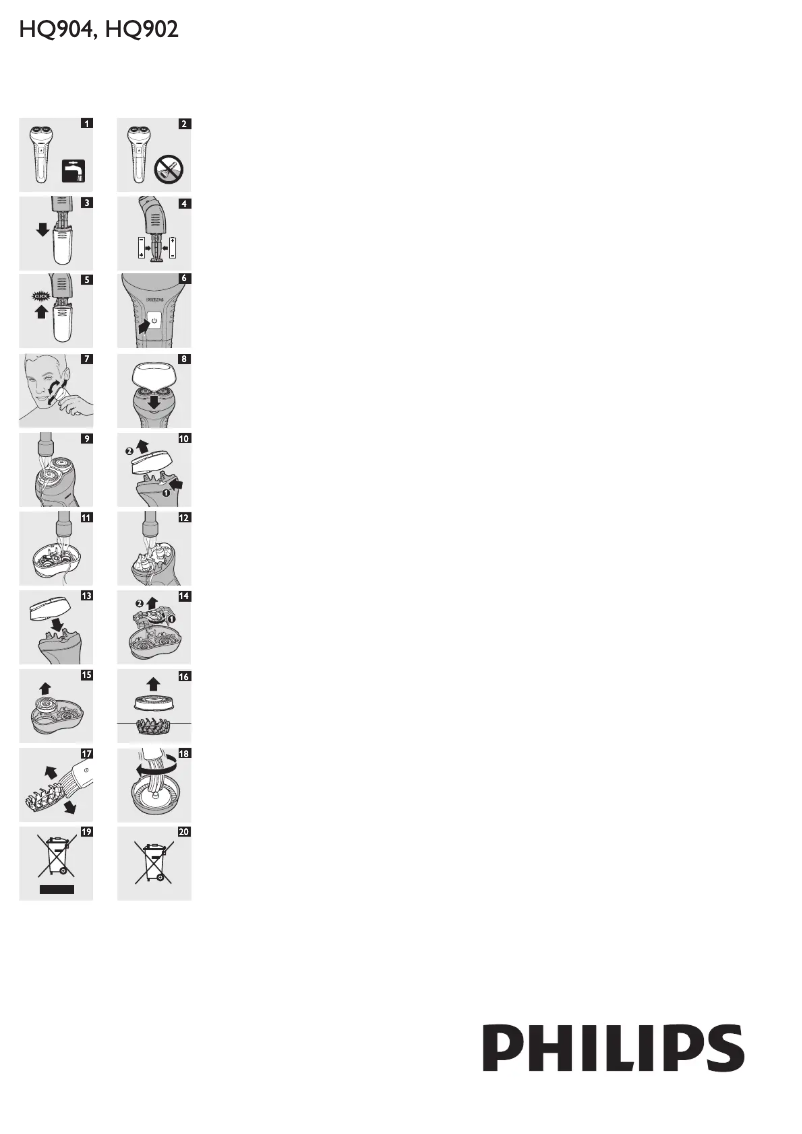 Page 1 de la notice Manuel utilisateur Philips HQ904