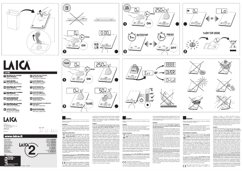 Page 1 de la notice Manuel utilisateur Laica KS1034