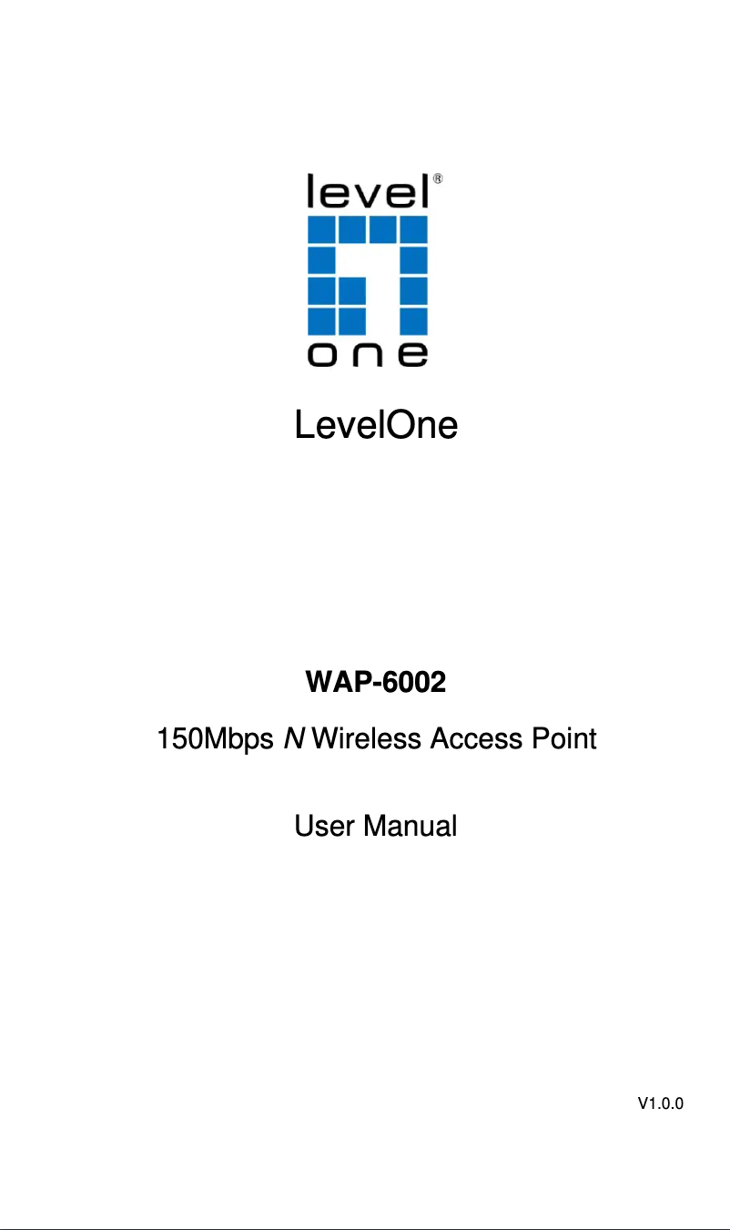 Page 1 of the manual User Manual LevelOne WAP-6002