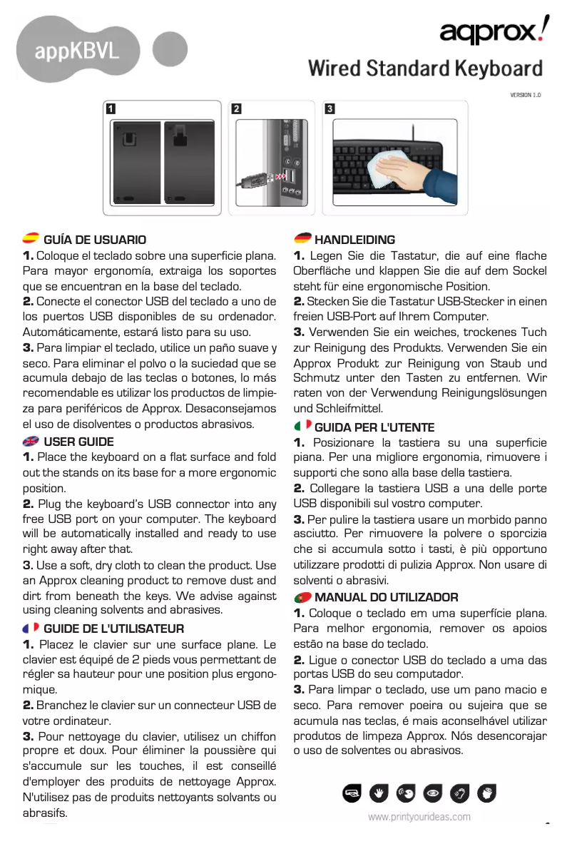 Page 1 de la notice Manuel utilisateur Approx APPKBVL