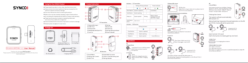 Page n°1 - Manuel utilisateur Synco WAir-G1T