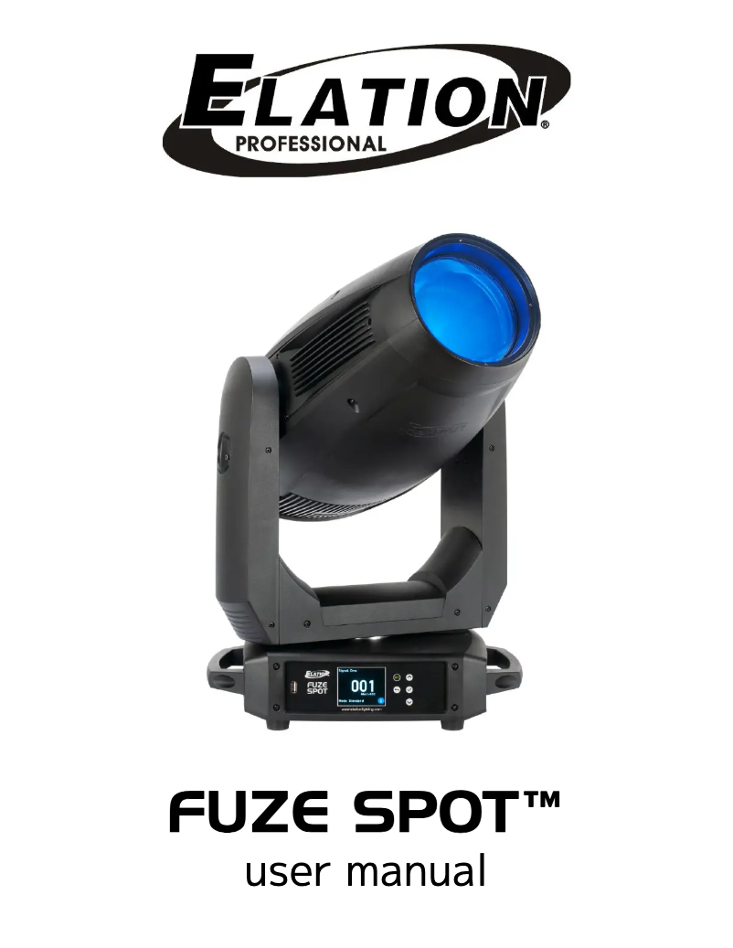 Page 1 de la notice Manuel utilisateur Elation Fuze Spot