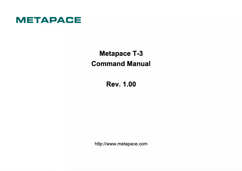 Page 1 de la notice Manuel utilisateur Metapace T-3