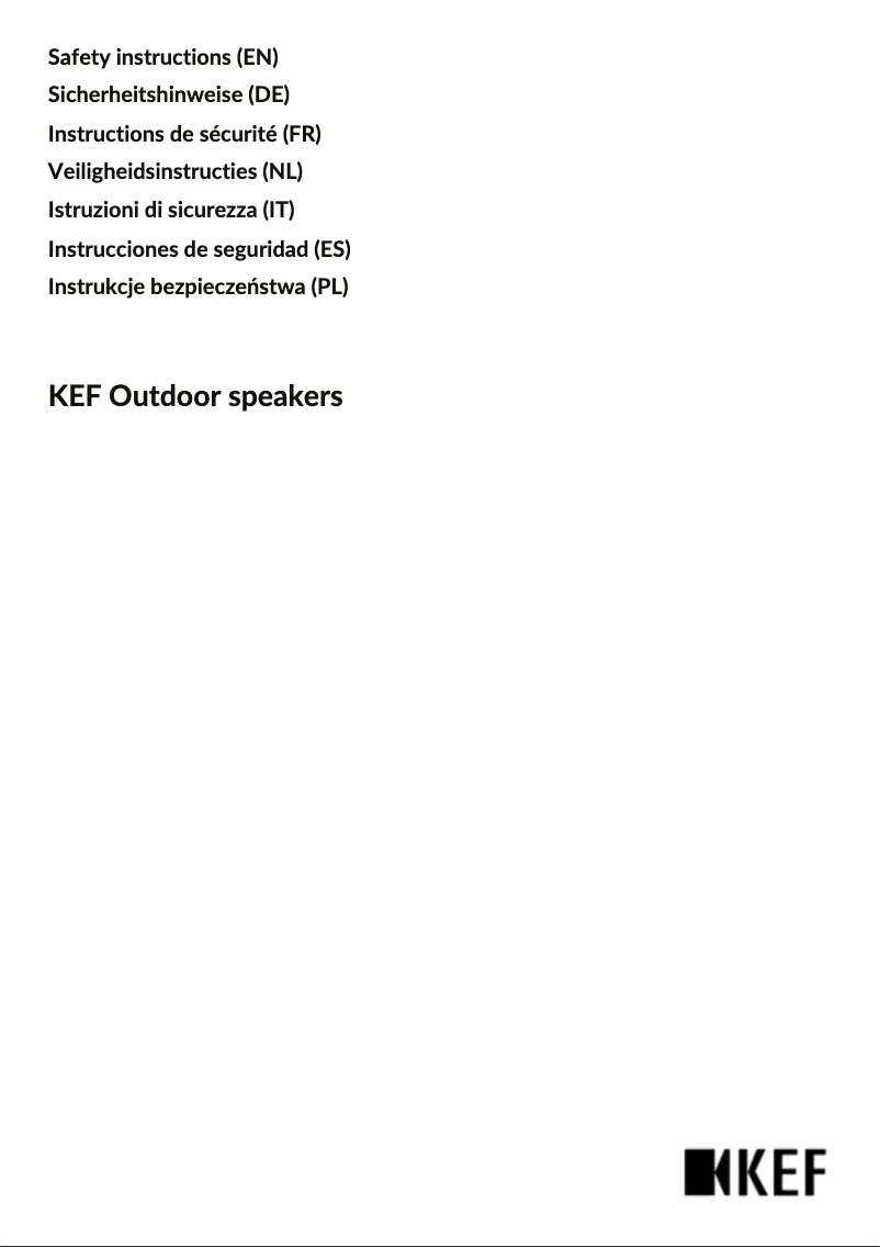 Page n°1 - Manuel utilisateur KEF Ventura 6