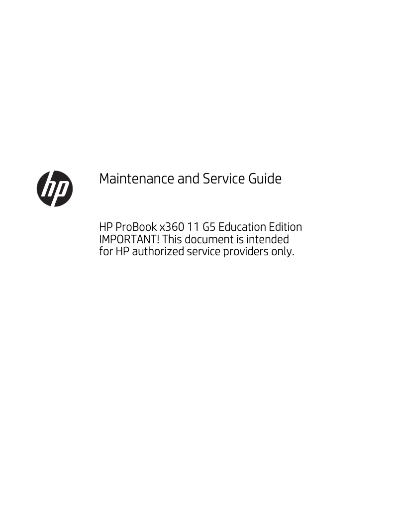 Page 1 of the manual User Manual HP ProBook x360 11 G5