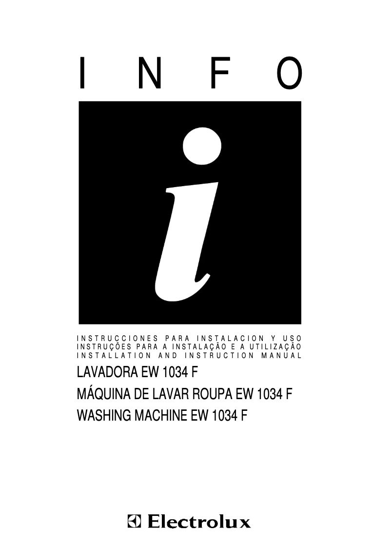 Image de la première page du manuel de l'appareil EW1034F