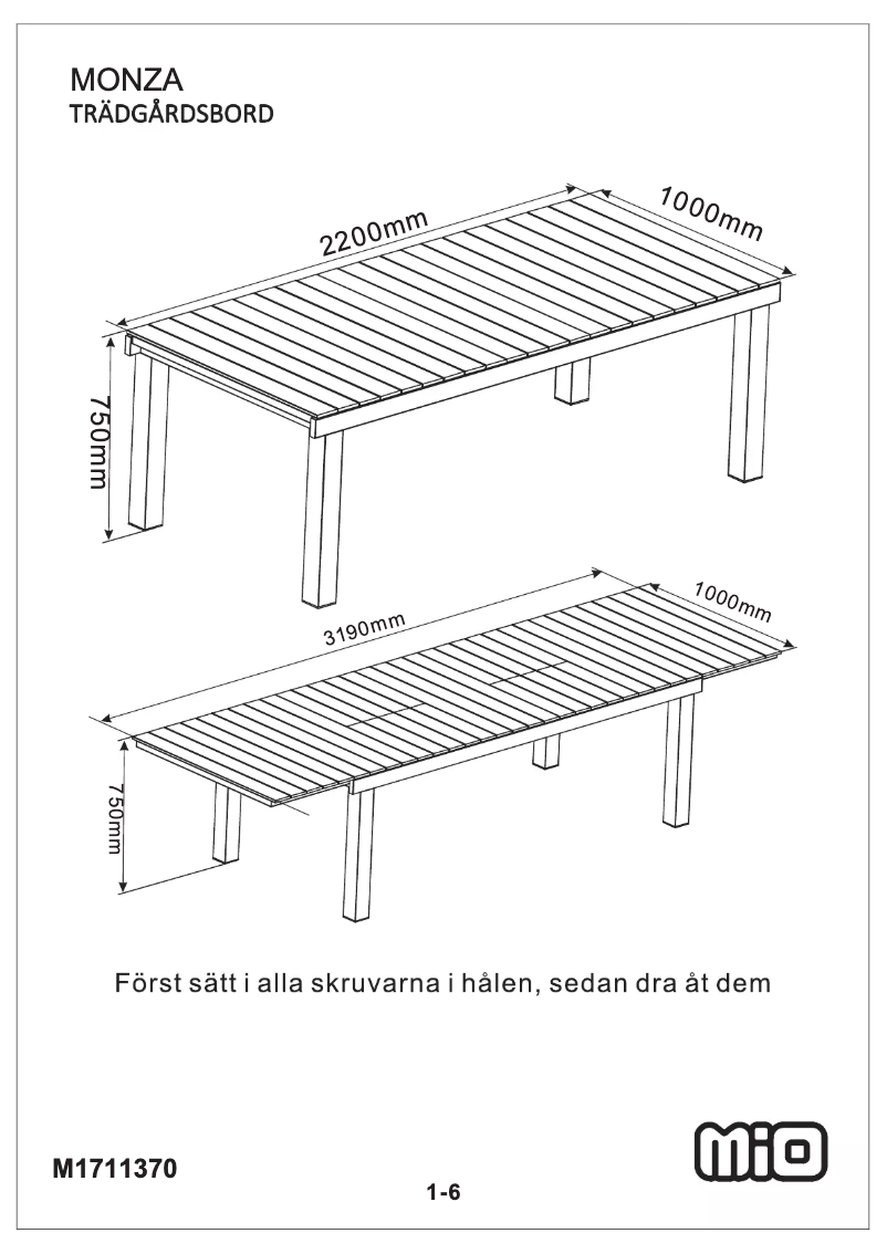 Page 1 de la notice Manuel utilisateur Mio Monza