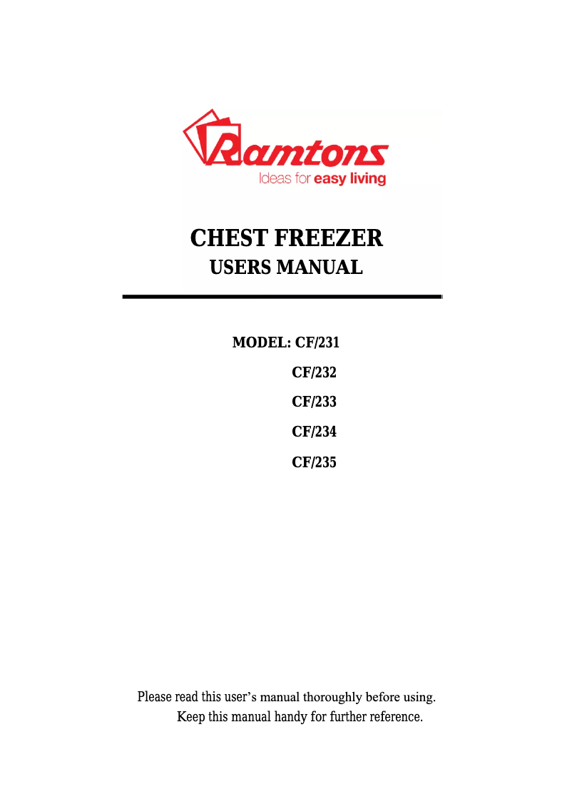 Página 1 del manual Manual de usuario Ramtons CF/232