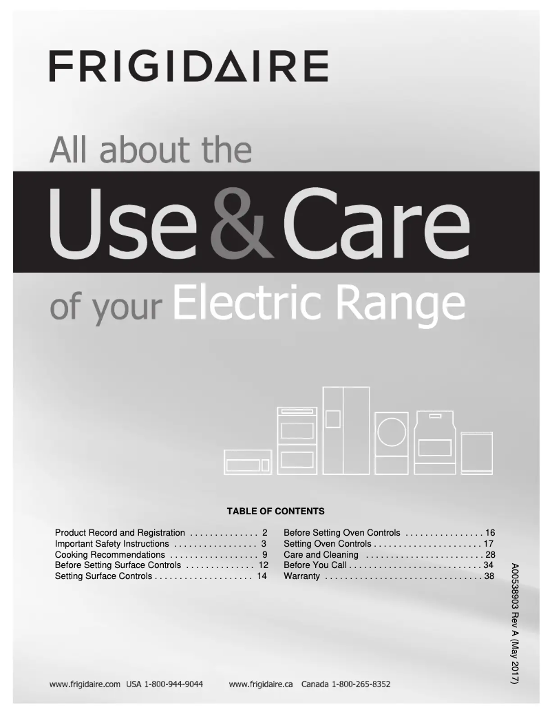 Page n°1 - Manuel utilisateur Frigidaire FFED3016TB
