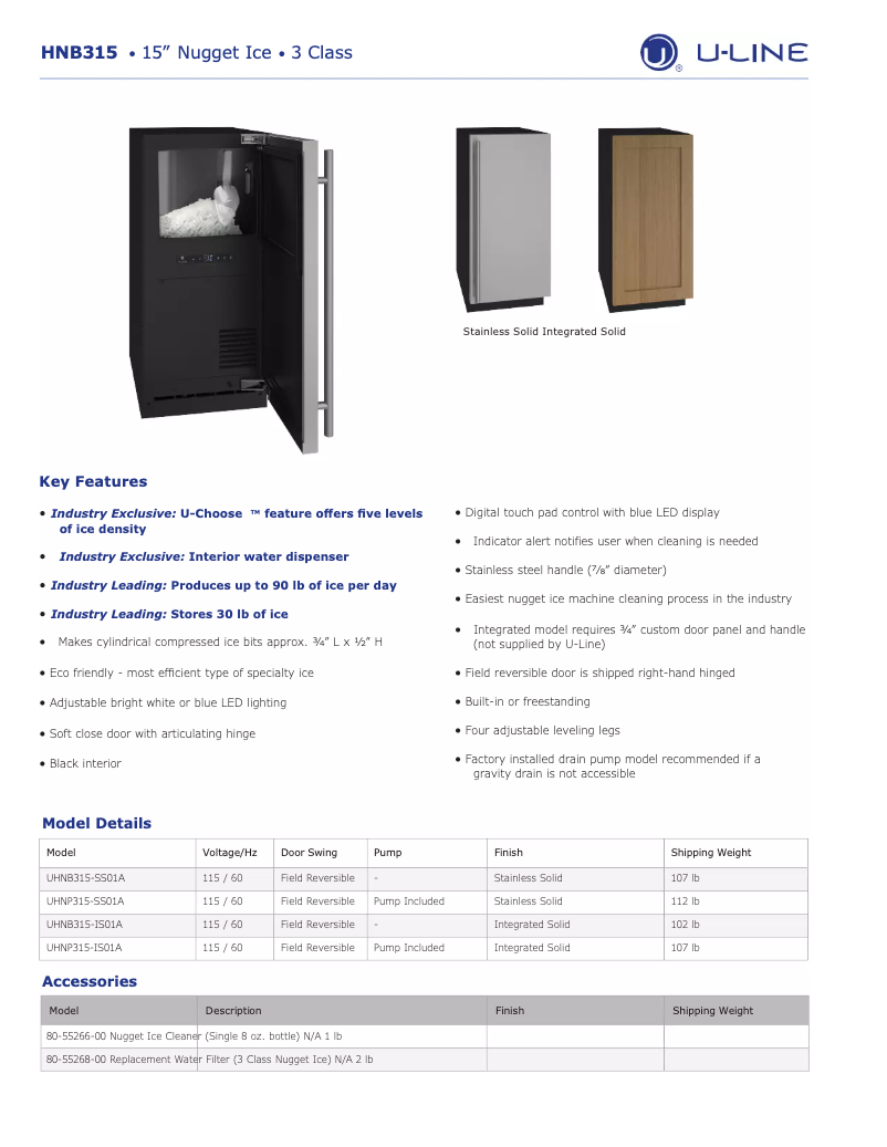 Image de la première page du manuel de l'appareil UHNP315