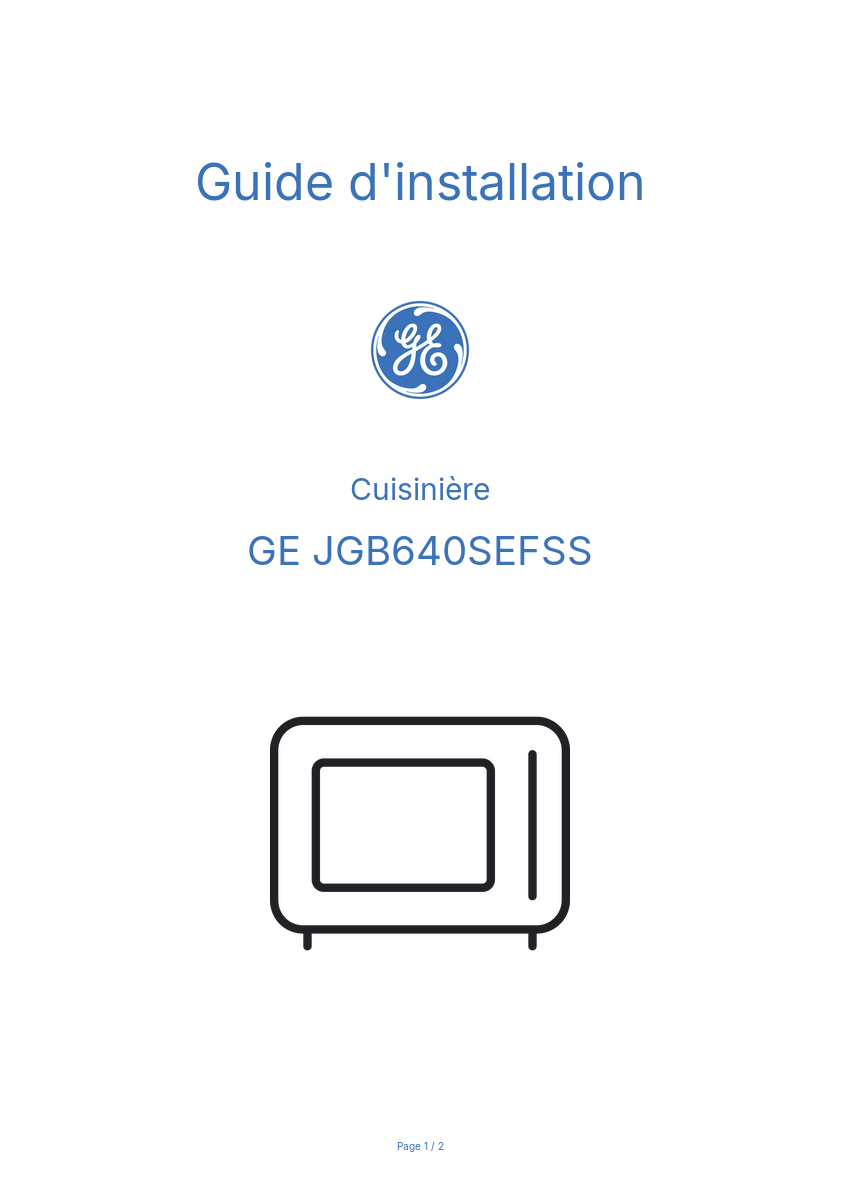 Image de la première page du manuel de l'appareil JGB640SEFSS