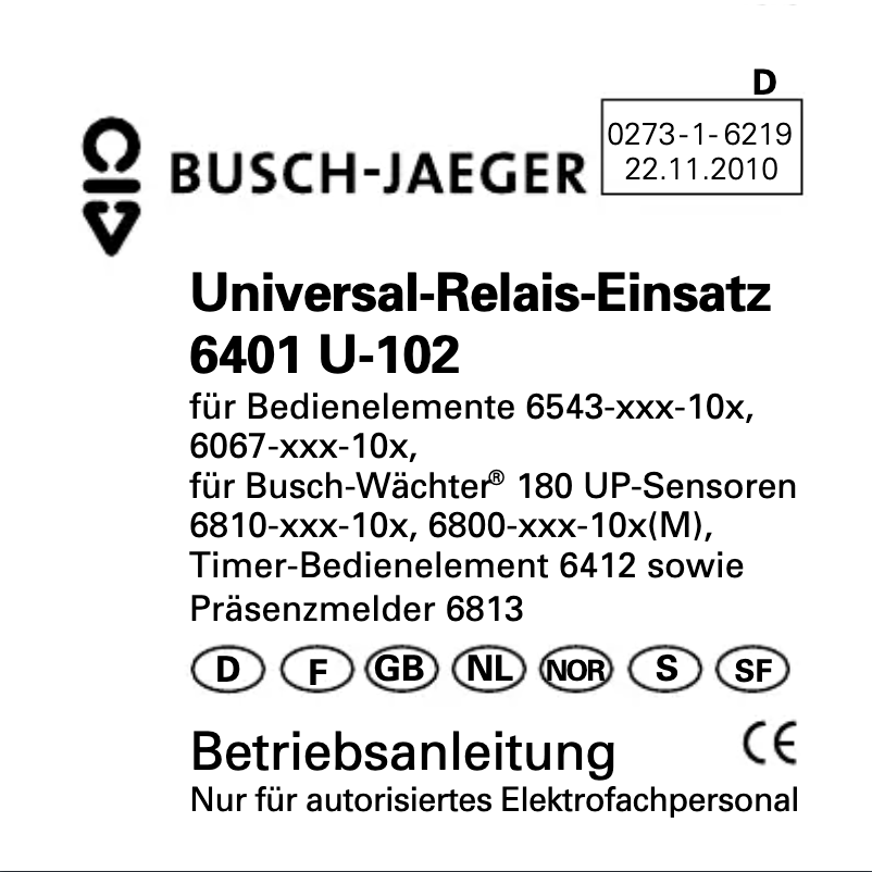 Página 1 del manual Manual de usuario Busch-Jaeger 2CKA006599A2870