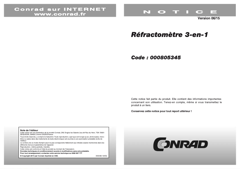 Page n°1 - Manuel utilisateur Vigor V2459