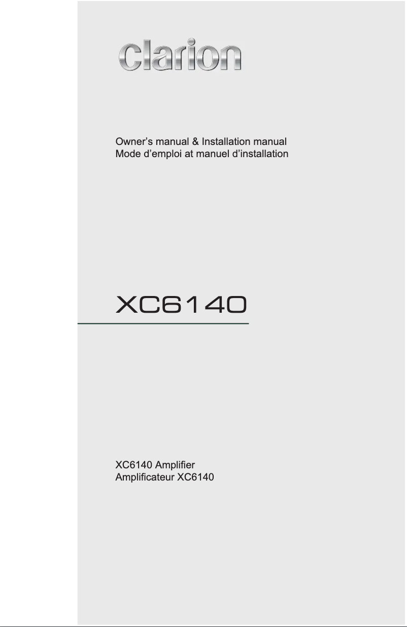 Image de la première page du manuel de l'appareil XC6140