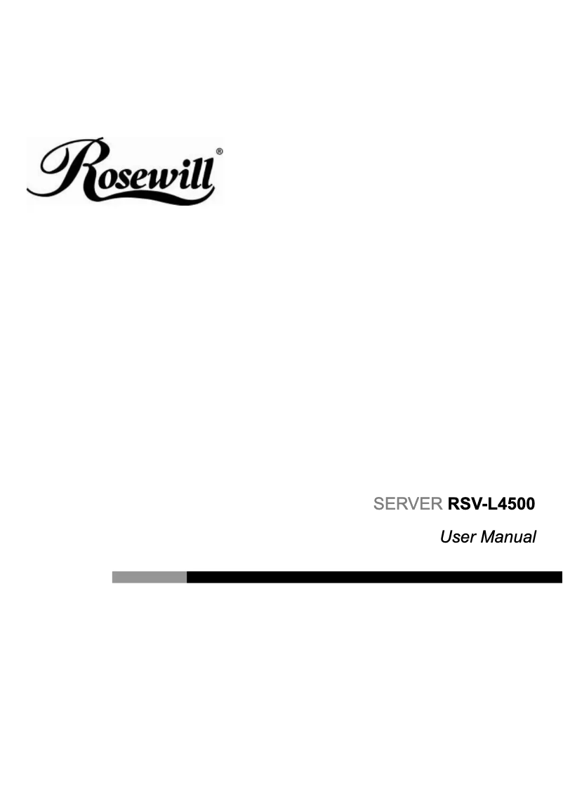 Page n°1 - Manuel utilisateur Rosewill RSV-L4500