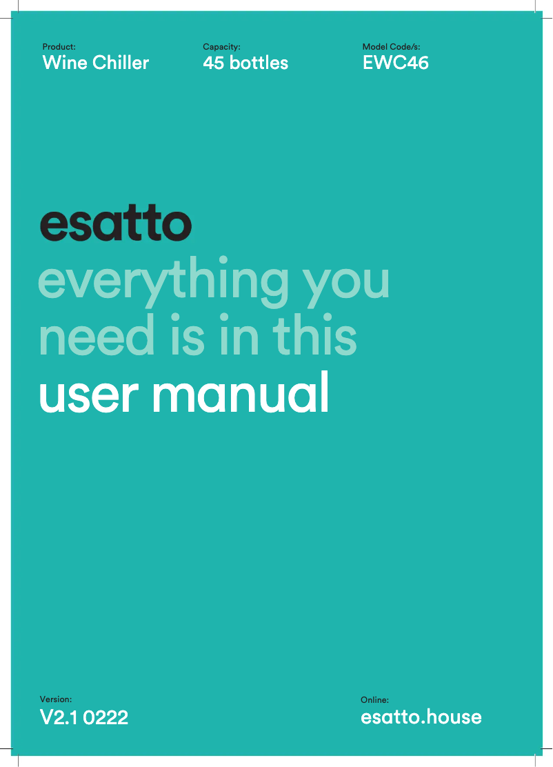 Page 1 de la notice Manuel utilisateur Esatto EWC46