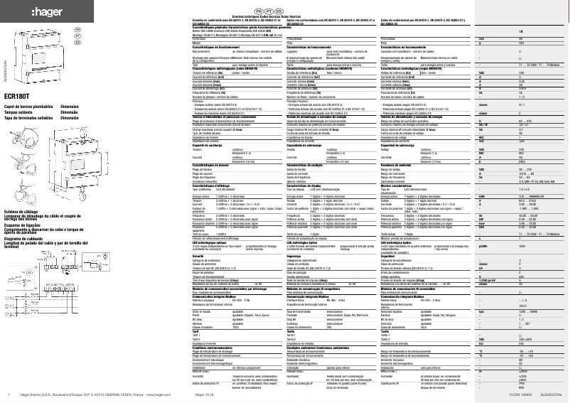 Page n°1 - Manuel utilisateur Hager ECR180T