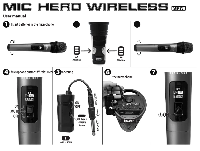Page n°1 - Manuel utilisateur Media-Tech MIC HERO WIRELESS MT398
