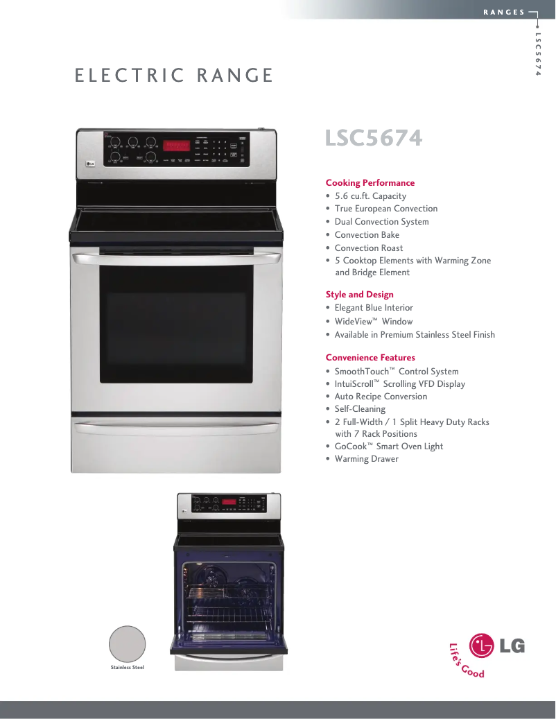 Imagen de la primera página del manual del dispositivo LSC5674WS