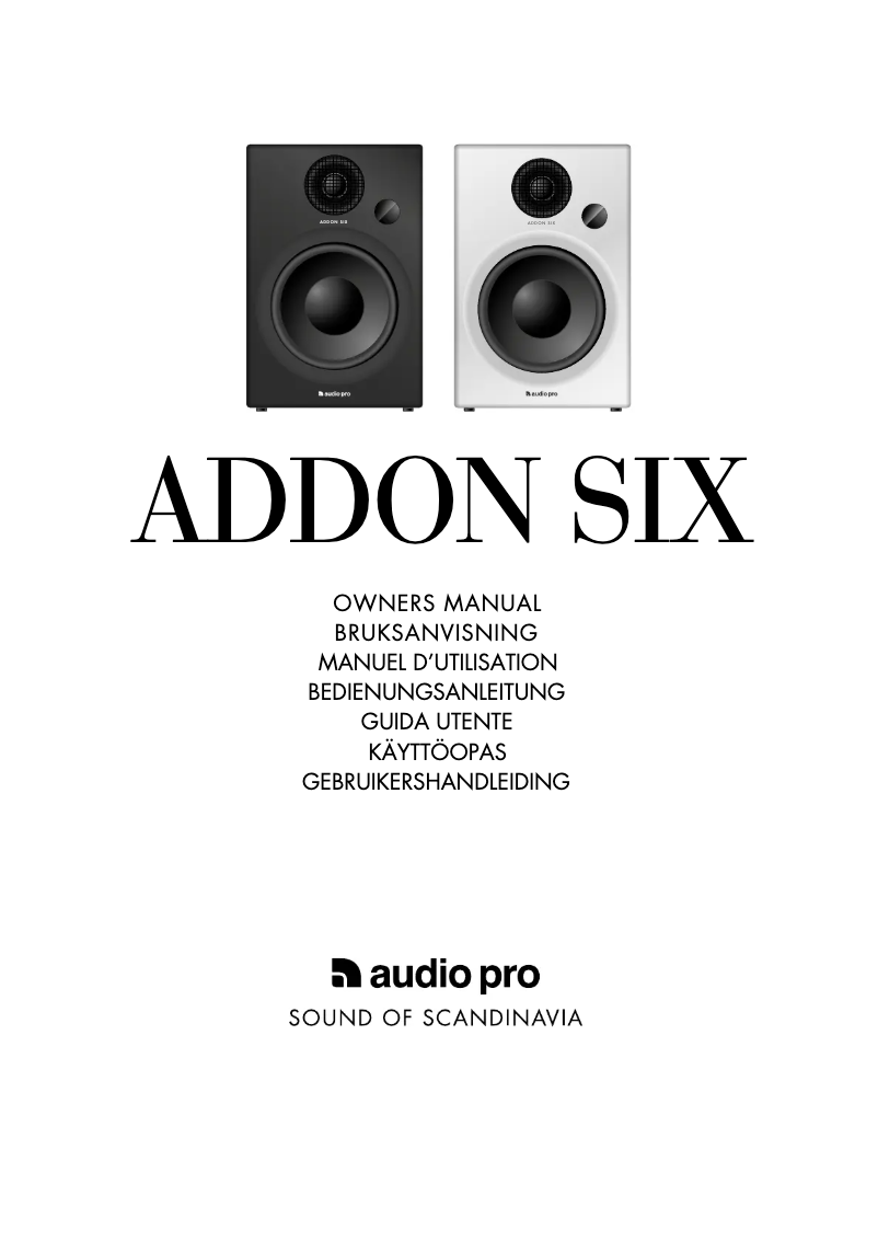 Page 1 de la notice Manuel utilisateur Audio Pro Addon Six