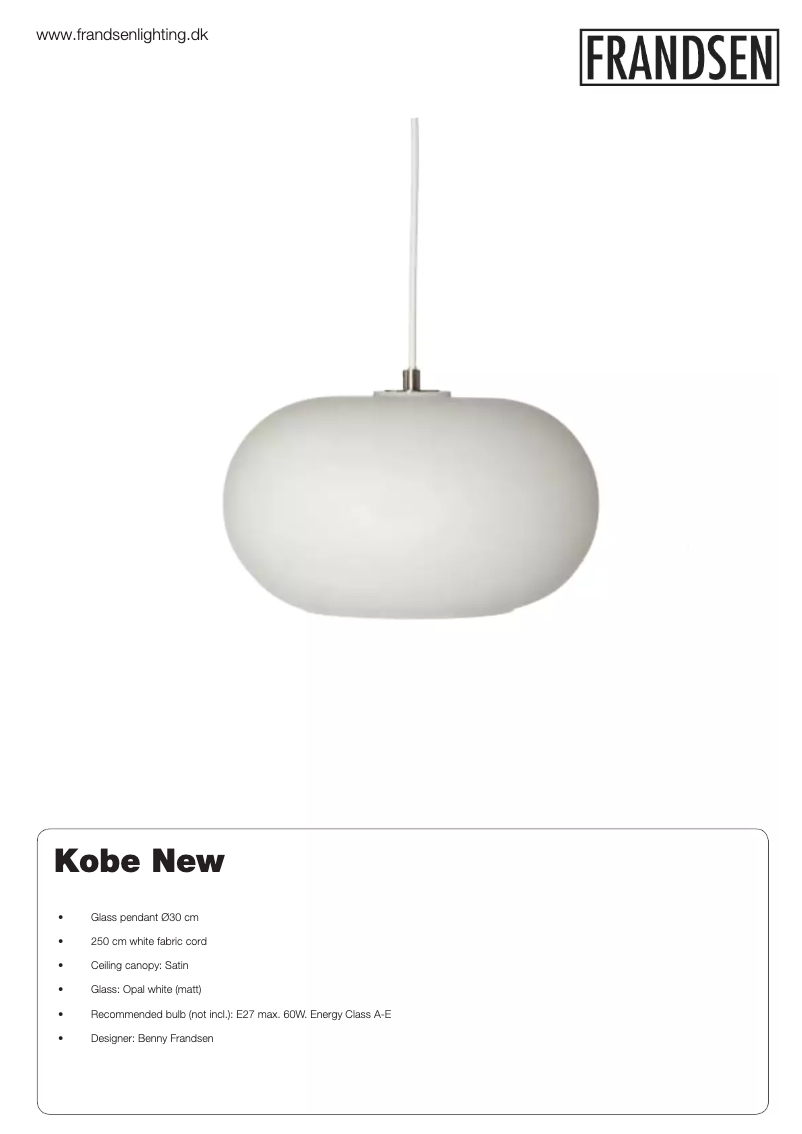 Page 1 de la notice Manuel utilisateur Frandsen Kobe