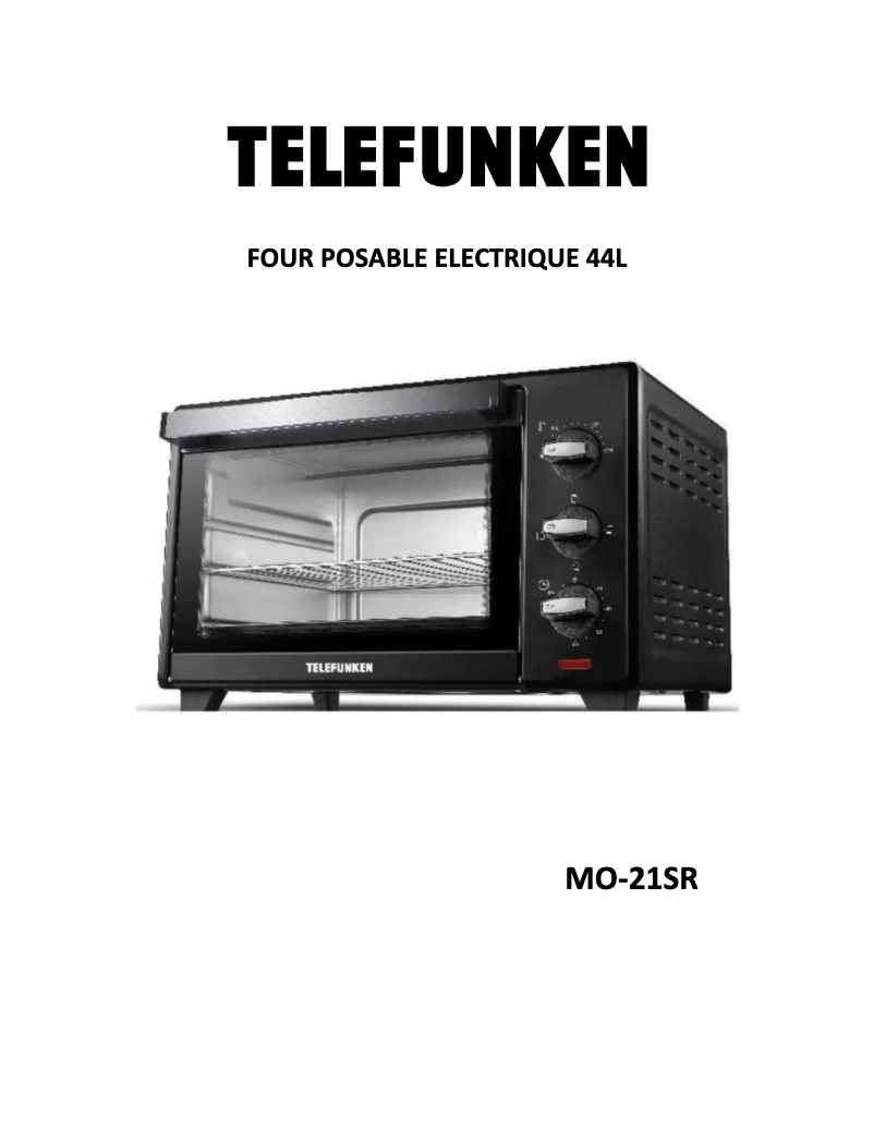 Page 1 de la notice Manuel utilisateur Telefunken MO-21SR
