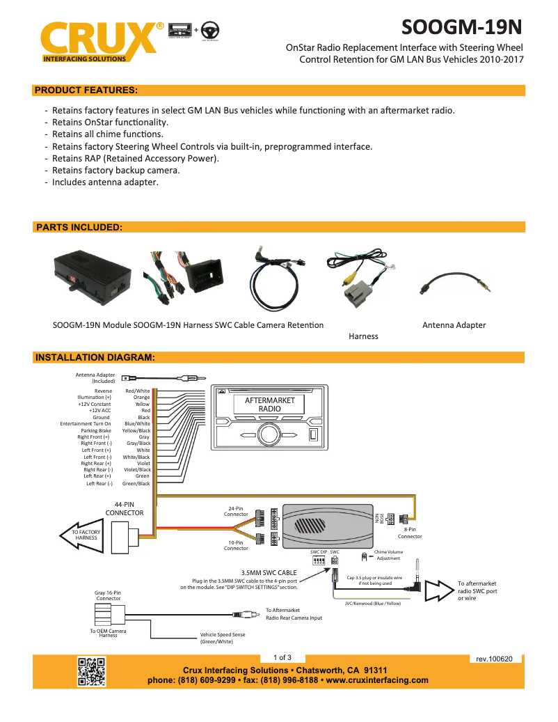 Page 1 de la notice Manuel utilisateur CRUX SOOGM-19N