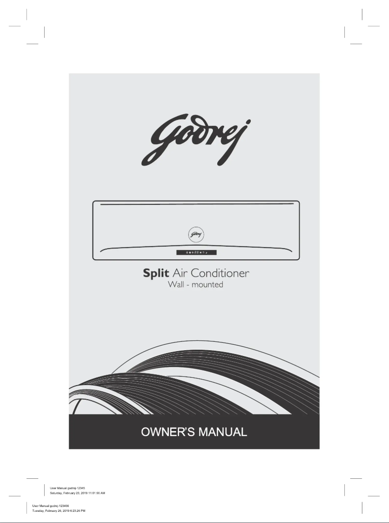 Page n°1 - Manuel utilisateur Godrej GIC 12NTC5- WUA