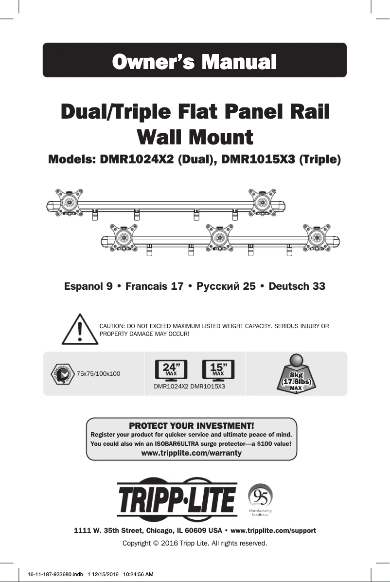 Página 1 del manual Manual de usuario Tripp Lite DMR1015X3