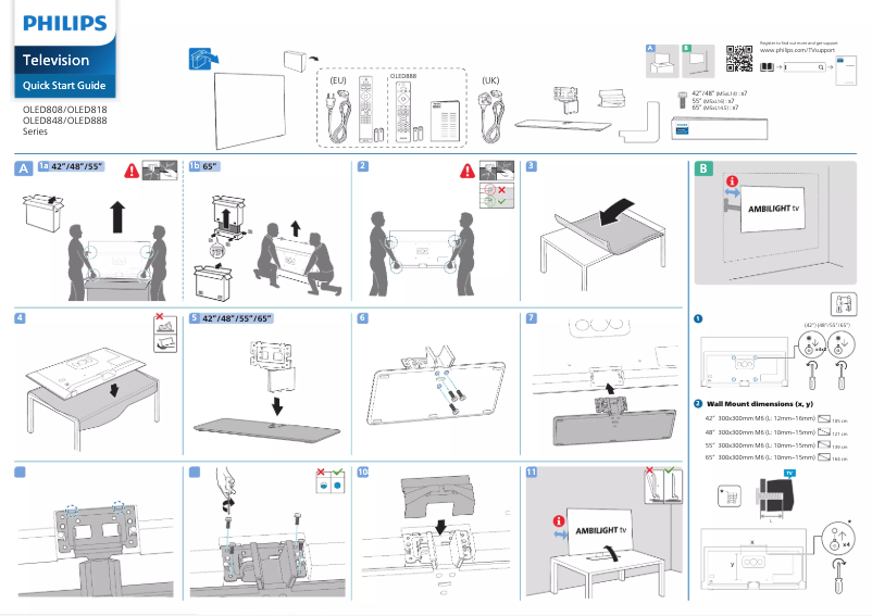 Page 1 of the manual Quick Start Guide Philips 48OLED848