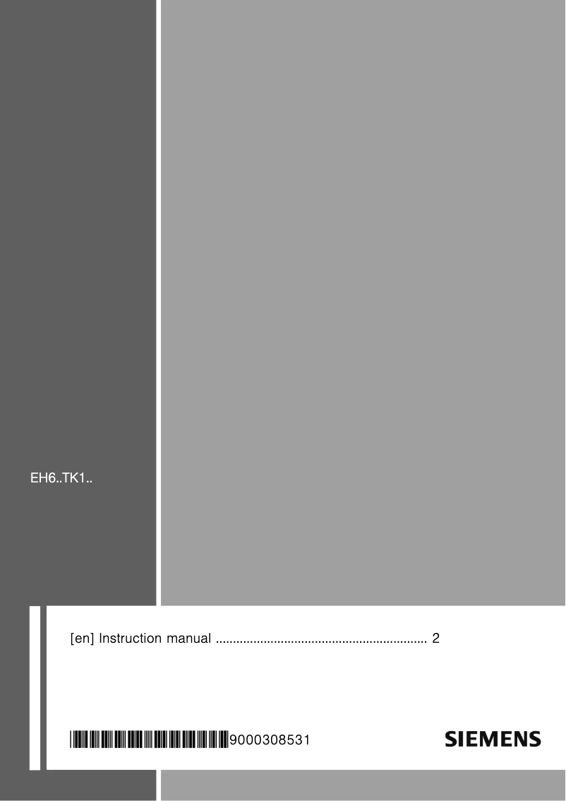 Image de la première page du manuel de l'appareil EH601TK11E
