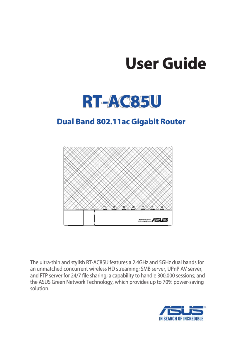 Page 1 de la notice Manuel utilisateur Asus RT-AC85U
