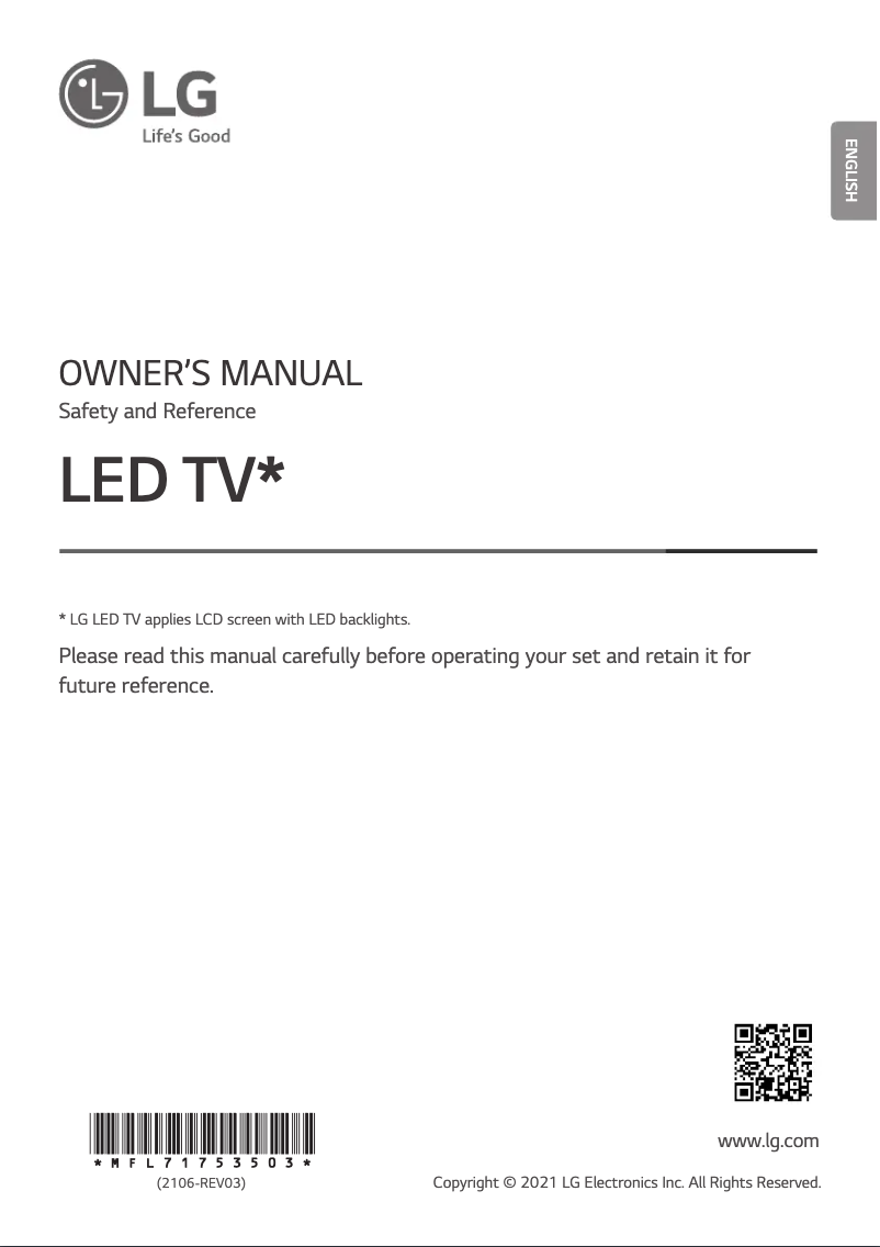 Page 1 de la notice Manuel utilisateur LG 55NANO853PA