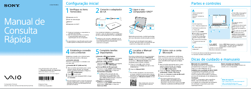 Image de la première page du manuel de l'appareil Vaio SVF15325CBB