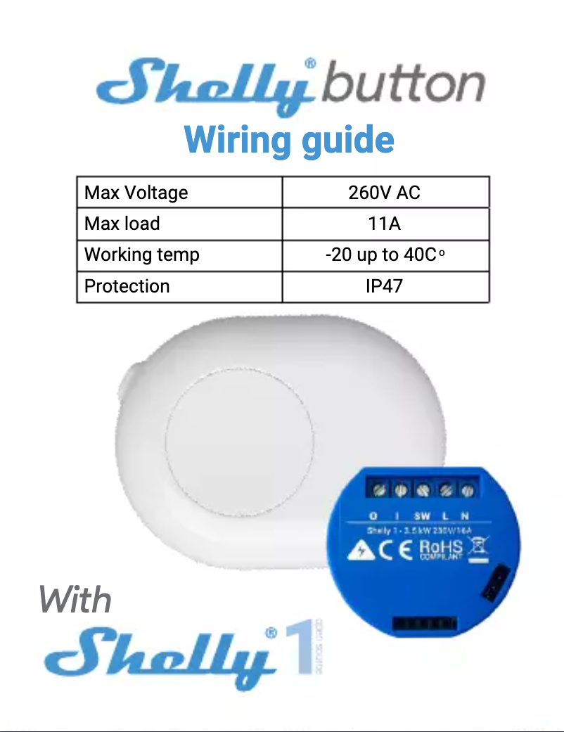 Page 1 de la notice Manuel utilisateur Shelly Button