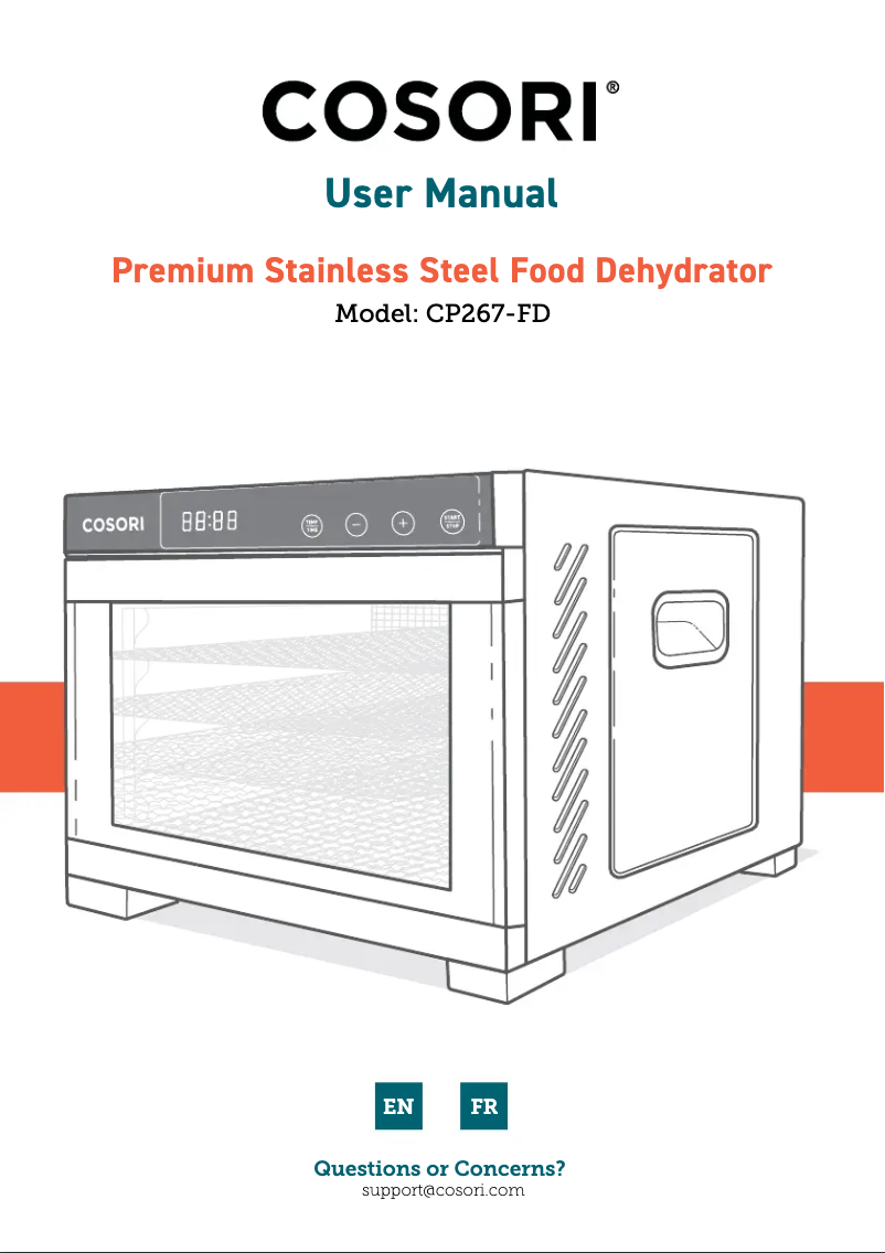 Page 1 de la notice Manuel utilisateur Cosori CP267-FD