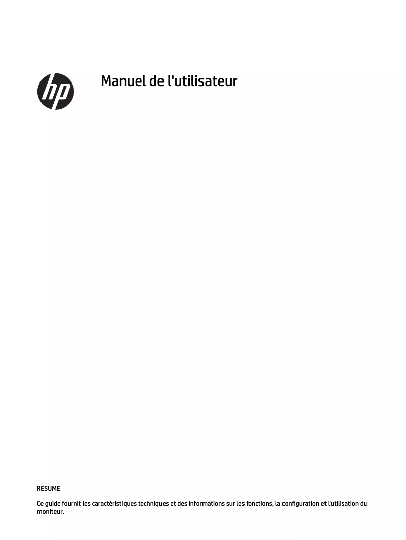 Page 1 de la notice Manuel utilisateur HP E24mv G4
