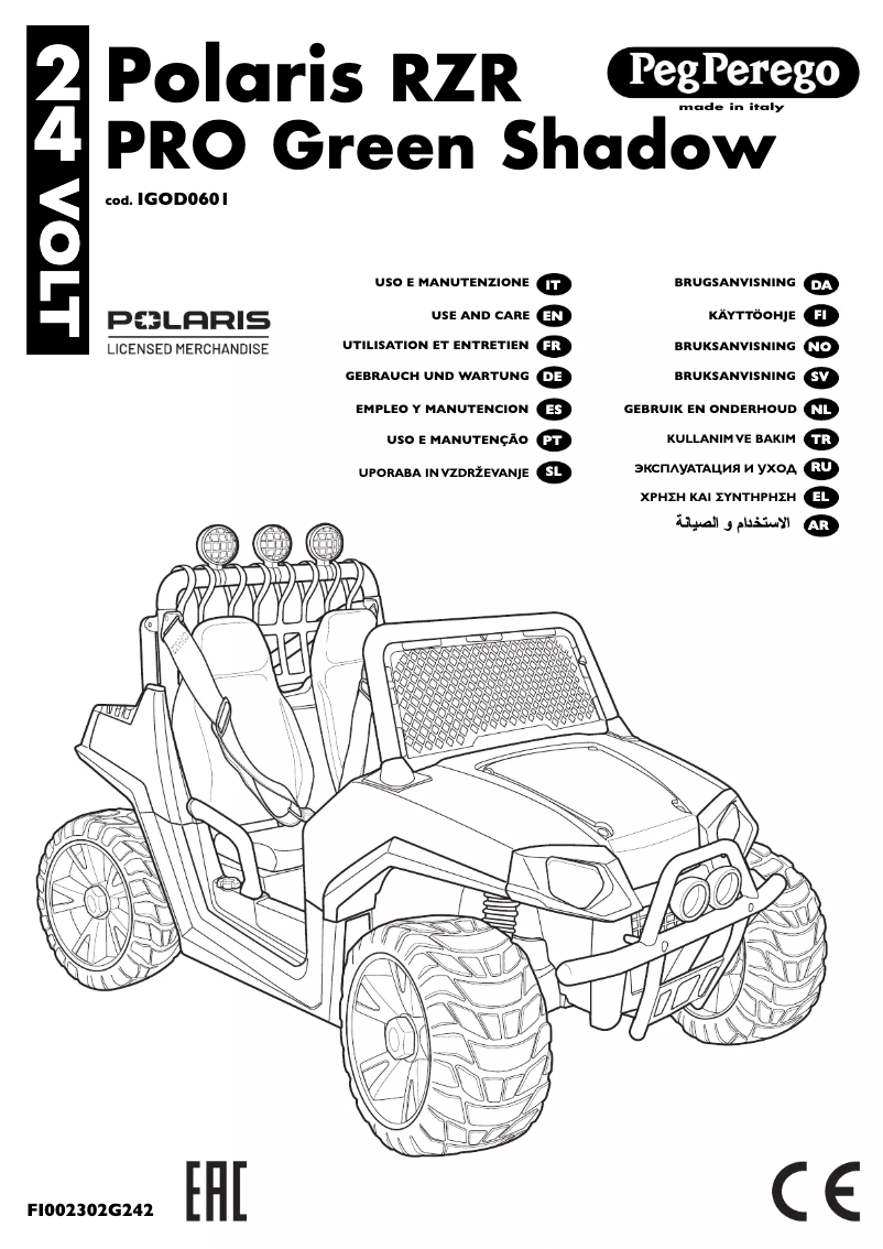Page n°1 - Manuel utilisateur Peg Perego Polaris RZR PRO