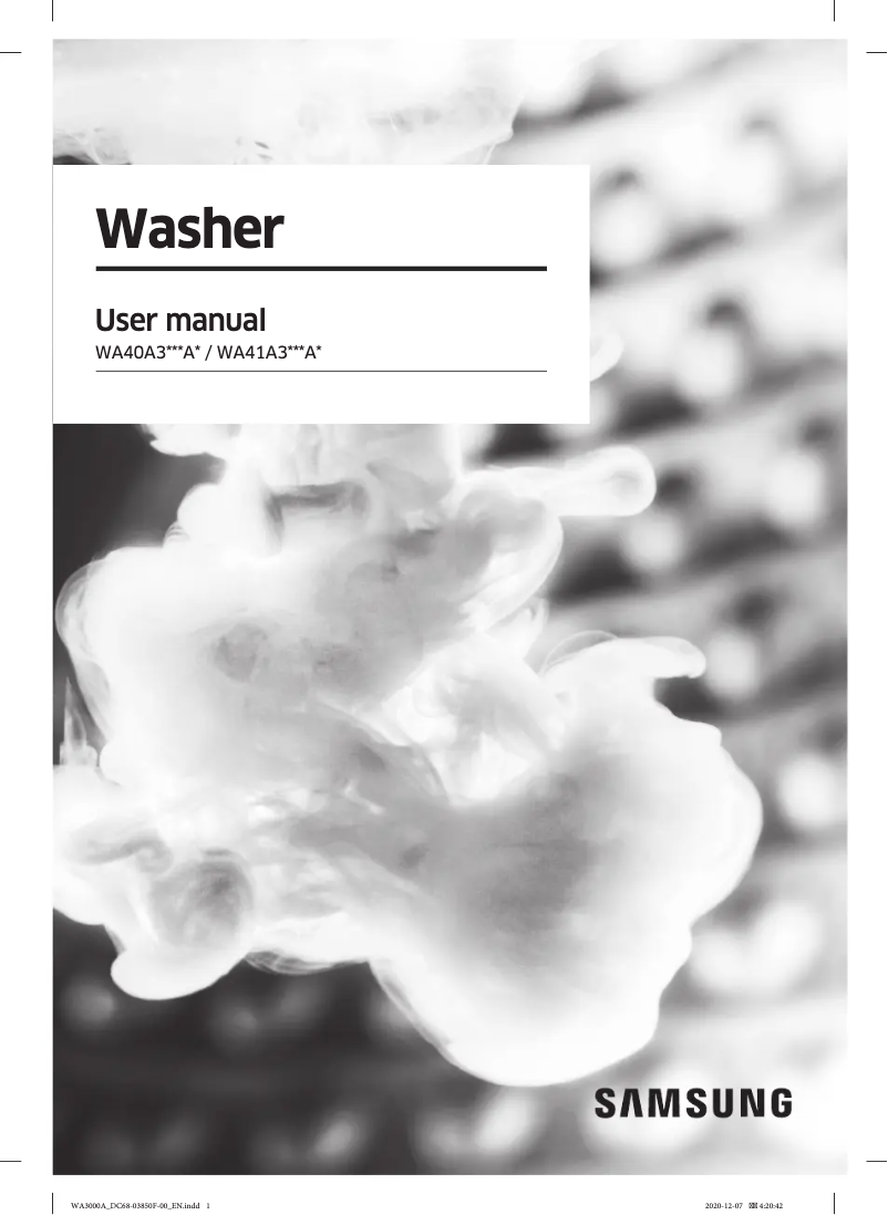 Page n°1 - Manuel utilisateur Samsung WA41A3000AW