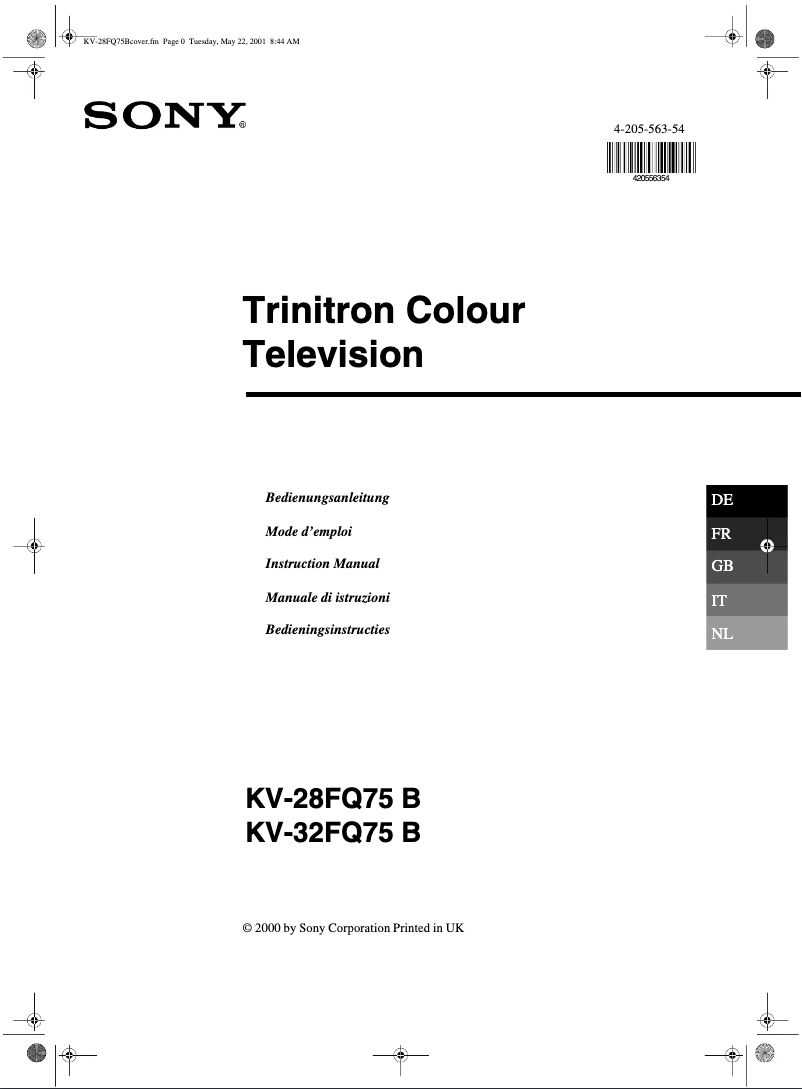 Página 1 del manual Manual de usuario Sony KV-32FQ75B