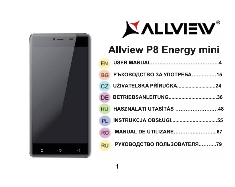 Page 1 de la notice Manuel utilisateur Allview P8 Energy Mini