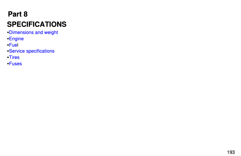 Page 1 de la notice Fiche technique Toyota RAV4 (1997)