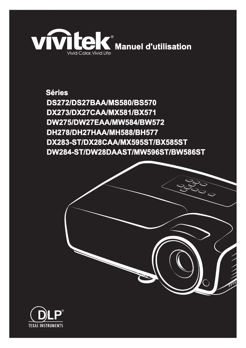 Page 1 de la notice Manuel utilisateur Vivitek DW275